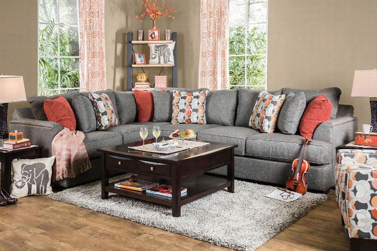 Pennington Collection Sm1112-sectional 136" Sectional With High-density Foam Cushions Fitted Back Pillows And Accent Pillows In