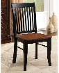 Earlham Collection CM3101SC-2PK Set of 2 Side Chair with Wide Wooden Seat and Slat Back in Antique Oak and Black