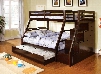 Ellington Collection CM-BK611EX-BED Twin Over Full Size Bunk Bed with Front Access Step Built-In Drawers Slats Top/Bottom Solid Wood and Wood Veneers