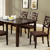 Weston II CM3400T-7PK 7 Pc. Dining Table Set with Transitional Style Cross Back Chair Matching Bench Included Padded Microfiber Seat in