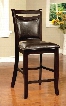 Woodside II Collection CM3024PC-2PK Set of 2 Counter Height Chair with Padded Leatherette Seat in Espresso