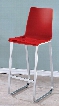 Xena Collection CM3990RD-BC-2PK Set of 2 Bar Chair with Red Acrylic Seat and Back and Metal Legs in Chrome