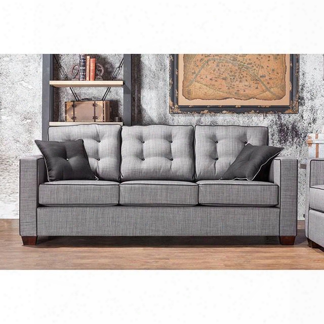 Ravel I Collection Sm8801-sf 84" Sofa With Button Tufted Back Track Arms Contrasting Welt And Fabric Upholstery In