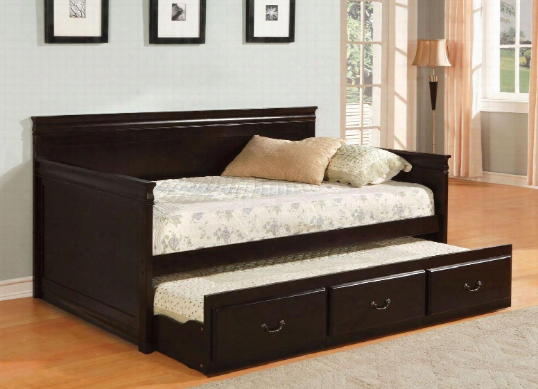 Sahara Collection Cm1637ex-bed Twin Size Platform Daybed With Trundle Included English Style Slat Kit Included Solid Wood And Wood Veneers Construction In