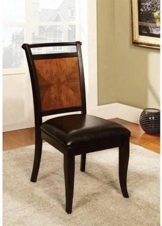 Salida I Collection Cm3034sc-2pk Set Of 2 Side Chair With Padded Leatherette Seat In Acacia And