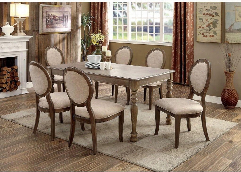 Siobhan Collection Cm3872t 66" Dining Table With Transitional Style Turned Legs And Apron In Rustic Dark