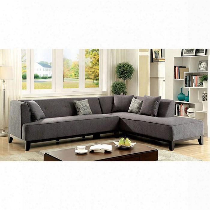 Sofia Ii Collection Cm6861gy-sectional 112" 2-piece Sectional With Left Arm Facing Sofa And Right Arm Facing Chaise In