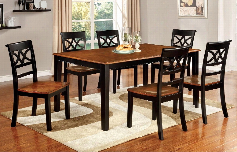 Torrington Collection Cm3552bc-t 60" Rectangular Dining Table With Country Style Two-tone Finish And Solid Wood And Wood Veneer In