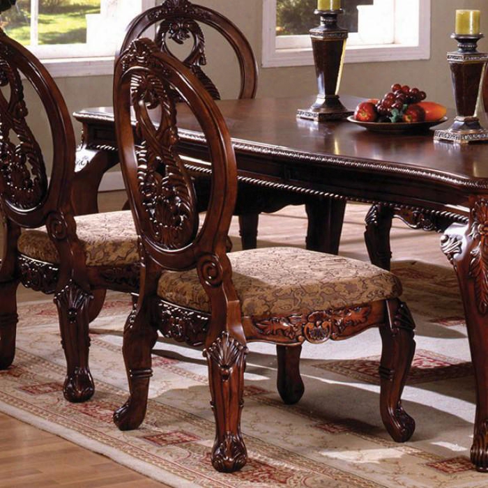 Tuscany I Collection Cm3845ch-sc-2pk Set Of 2 Verge Chair With French Style Legs And Rich Details In Antique Cherry