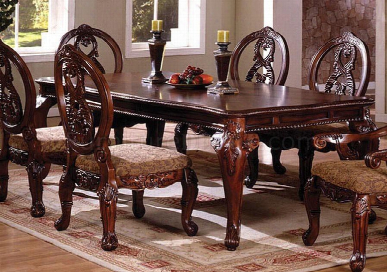 Tuscany Ii Collection Cm3845ch-t-table 76" - 96" Extendable Formal Dining Table With 20" Expandable Leaf French Style Legs And Carved Detailing In Antique