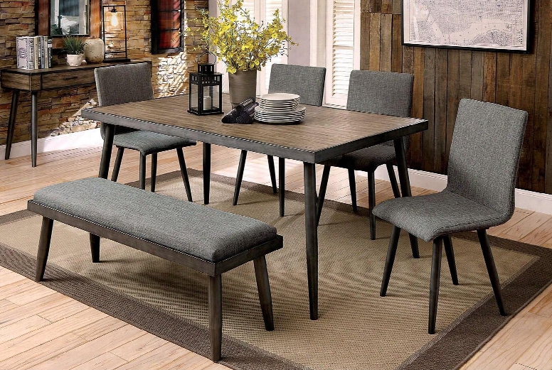 Vilhelm I Collection Cm3360t 64" Rectangular Dining Table With Mid-century Modern Style Tapered Legs And Framed Table Top In