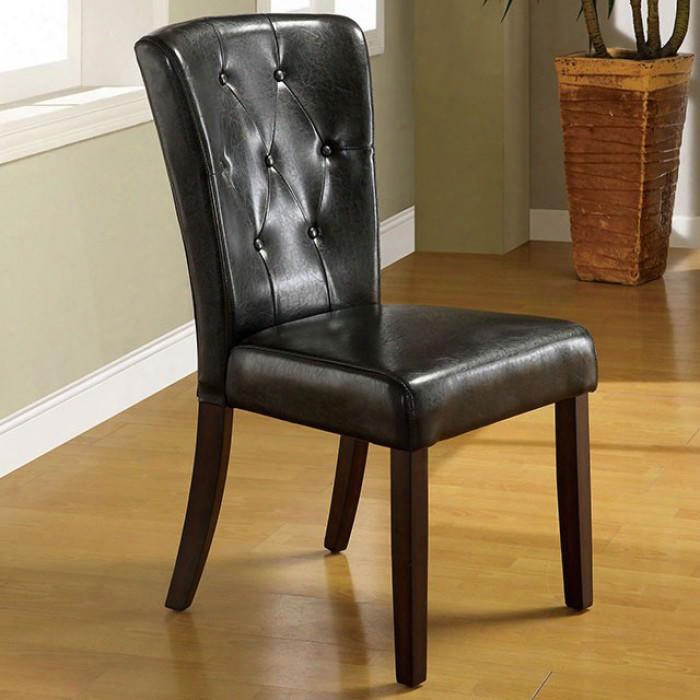 Woodmoor Collection Cm3871sc-2pk Set Of 2 Side Chair With Padded Leatherette Seat In Dark