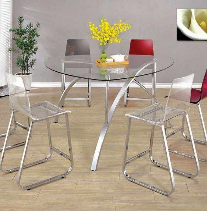 Zora Collection Cm3992pt-table 60" Triangular Counter Height Table With 8mm Triangle Tempered Glass Top And Curve Cross Leg Design In