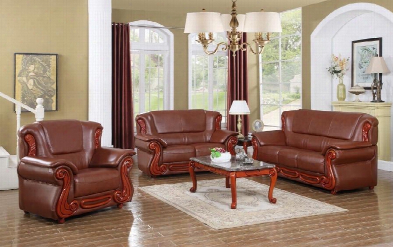 6 Piece Living Room Set With Sofa Loveseat Arm Chair Coffee Table End Table And Chaise In Cherry
