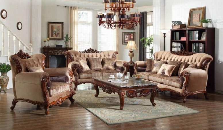 6 Piece Living Room Set With Sofa Loveseat Arm Chair Coffee Table Destroy Table And Chaise In Rich