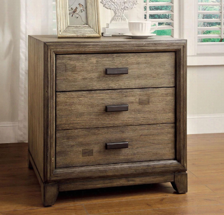 Antler Collection Cm7615n 26" Nightstand With 3 Drawers Ball Bearing Metal Glide Metal Hardware Solid Wood And Wood Veneers Construction In Natural Ash