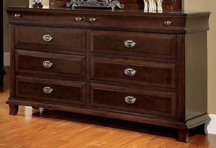 Arden Collection Cm7065d 64" Dresser With 8 Full Extension Drawers Felt-lined Top Drawers Solid Wood And Wood Veneers Construction In Brown Hcerry
