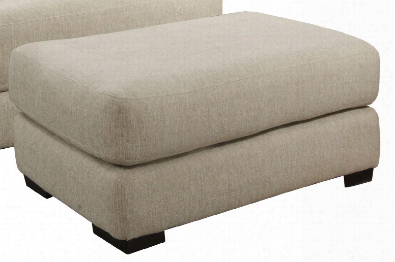 Ava Collection 4498-10-1796-48 45" Ottoman With Block Feet Piped Stitching And Chenille Fabric Upholstery In