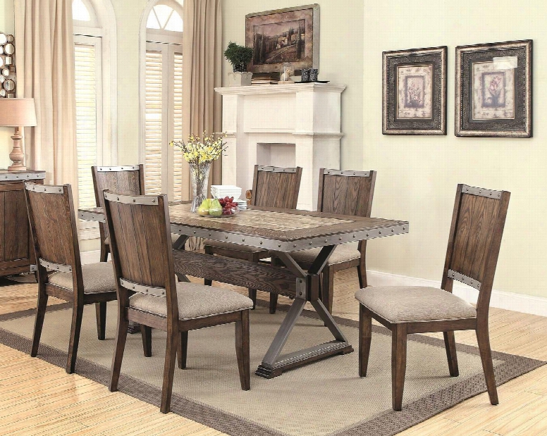 Beckett Collection 107011tc 7 Pc Dining Room Sets With Dining Table + 6 Side Chairs In Natural Mango