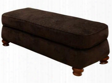Belmont Collection 4347-10-2663-09 51" Ottoman With Chenille Fabric Upholstery Turnd Bun Feet And Piped Stitching In