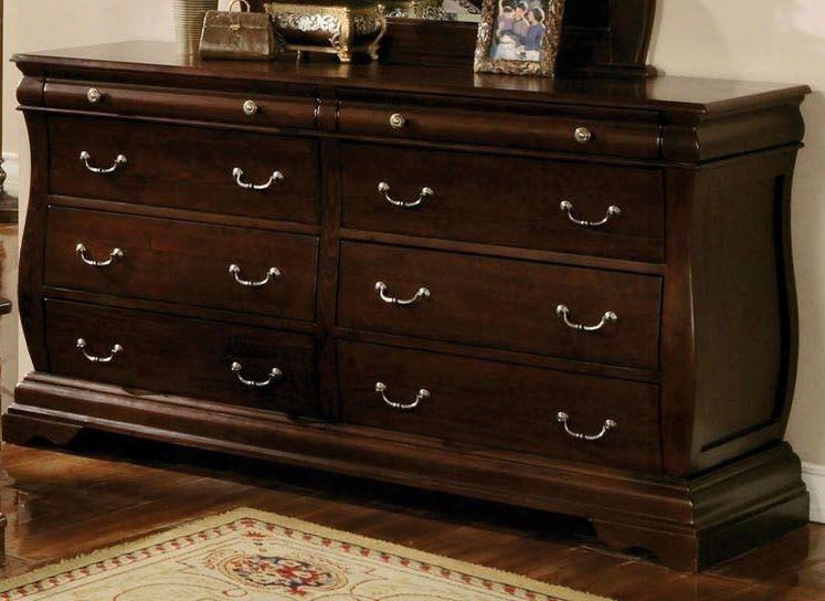 Brunswick Collection Cm7503d 64" Dresser With 8 Drawers Felt-lined Top Drawers Solid Wood And Wood Veneers Construction In Dark Walnut