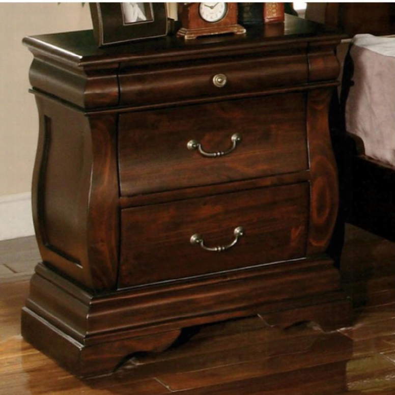 Brunswick Accumulation Cm7503n 24" Nightstand With 3 Drawers Felt-lined Top Drawer Solid Wood And Wood Veneers Construction In Dark Walnut