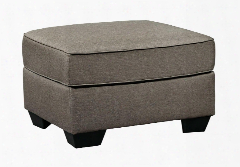 Calicho Collection 9120214 30" Ottoman With Woven Upholstery Ipped Stitching And Plush Cushion Top In Cashmere