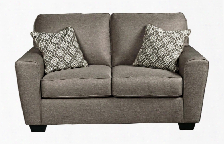 Calicho Collection 9120235 63" Loveseat With Pillows Included Woven Fabric Upholstery And Loose Set Cushions In Cashmere
