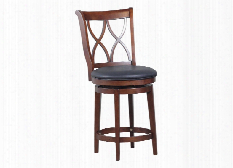 Carmen Collection 15b8189cs 41" Counter Stool With Double-x Wood Back 360 Degree Swivel And Circular Cross Brace In Rustic