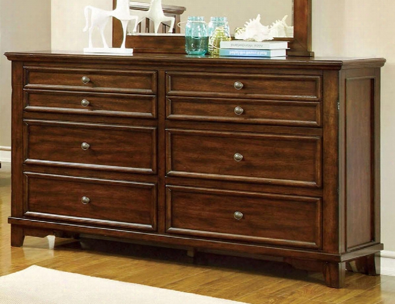 Chelsea Collection Cm7781d 58" Dresser With 6 Drawers Felt-lined Top Drawers Solid Wood And Wood Veneers Construction In Cherry