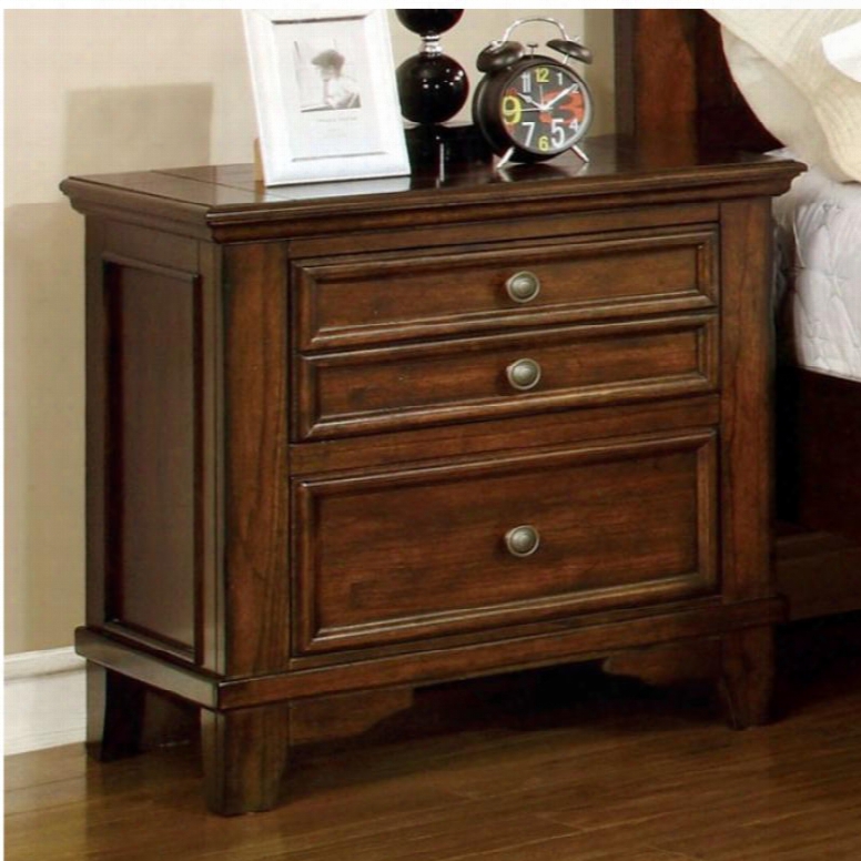 Chelsea Collection Cm7781n 24" Nightstand With 2 Drawers Usb Outlet Felt-lined Top Drawer Solid Wood And Wood Veneers Construction In Cherry