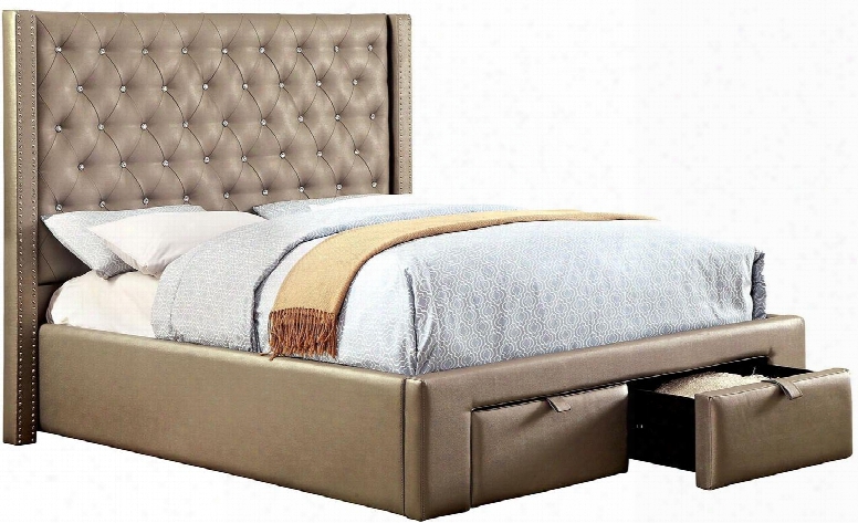 Corina Collection Cm7180q-bed Queen Size Platform Bed With Flip-down Center Table  European Style Slat Kit Leatherette Upholstery And Solid Wood Construction