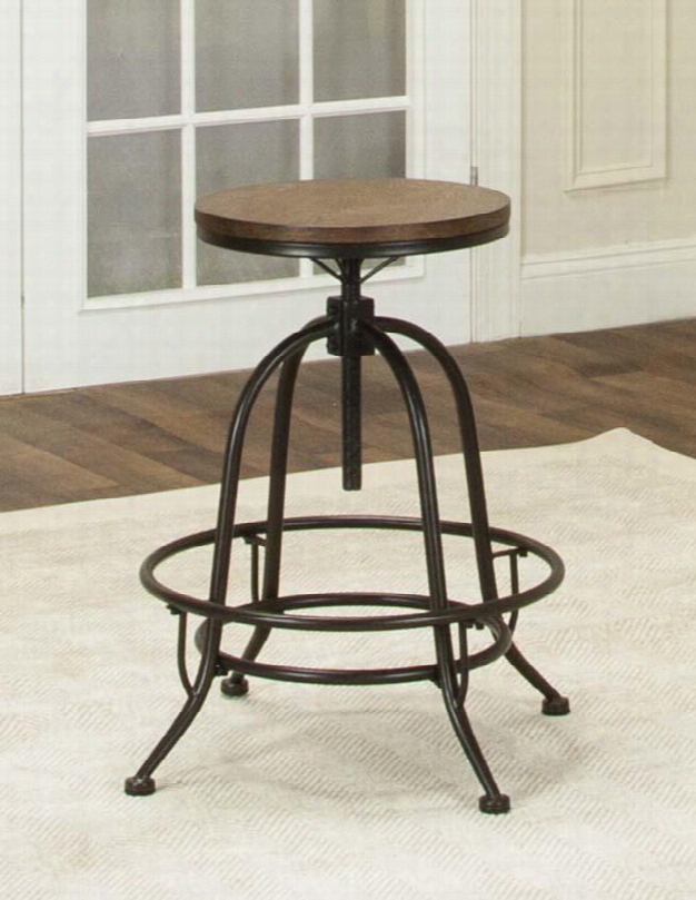 Crw3075252 Rustic Elm Industrial Deluxe Swivel Barstool (set Of