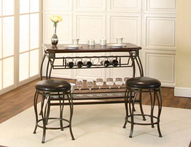 Cry279875 Chloe Bar With Built-in Wine Rack & Two
