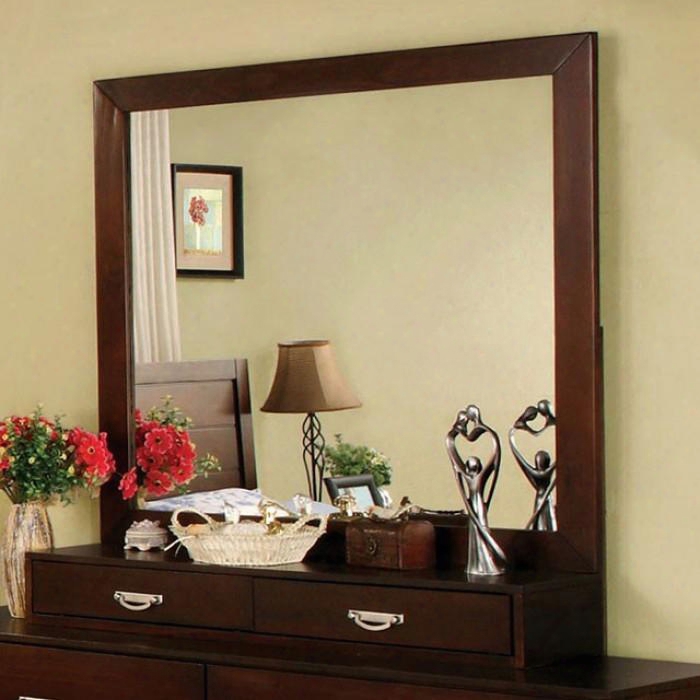 Crystal Lake Collection Cm7910m 39" X 39" Mirror With Square Shape Frame Dense Wood And Wood Veneer Construction In Brown