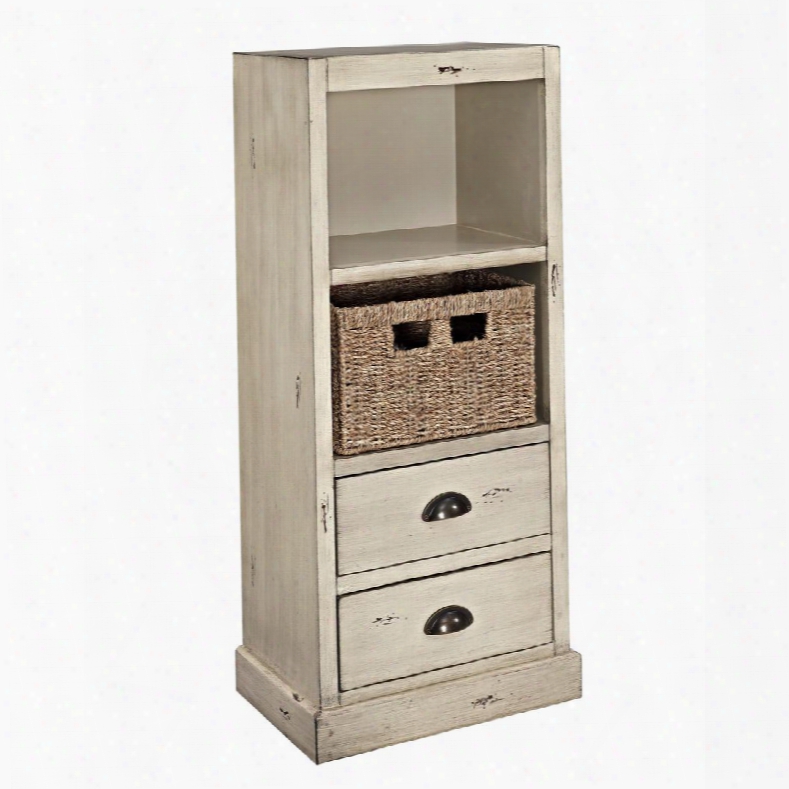 Currituck Collection 15a2064sm 17" Chest With Metal Cup Pulls Two Drawers Shelf And Basket In