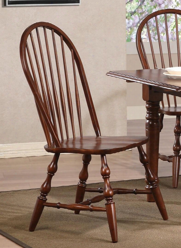 Dluc30ct2 Andrews Windsor Spindleback Dining Chair In Chestnut (set Of