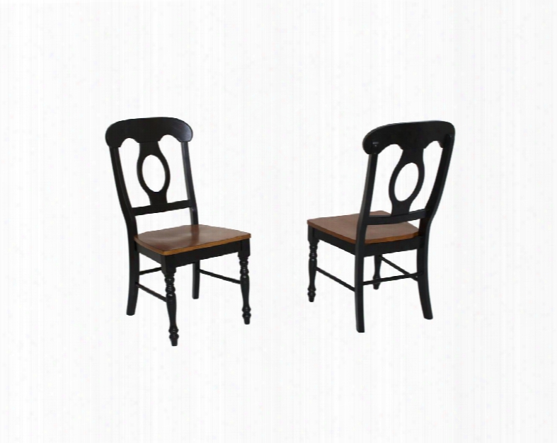 Dluc50bch2 Napoleon Dining Chair In Antique Black And Cherry (set Of