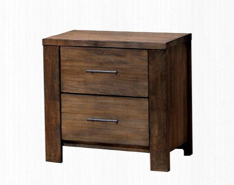 Elkton Collection Cm7072n 26" Nightstand With 2 Drawers Antique Handle Pulls Felt-lined Top Drawer Solid Wood And Wood Veneers Construction In Oak