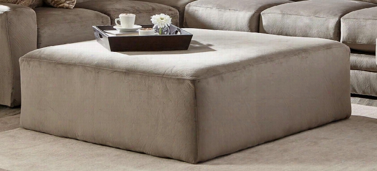 Everest Collection 4377-28-2334-16 51" Cocktail Ottoman With Suede Fabric Upholstery And Piped Stitching In