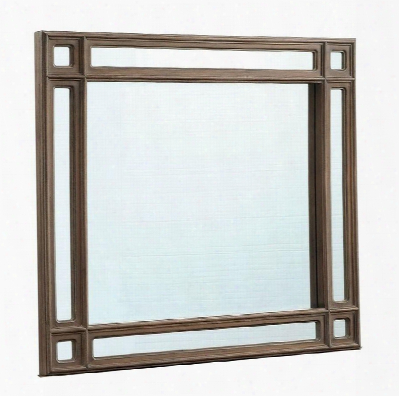 Frontera Collection Cm7586m 42" X 37" Mirror With Rectangle Shape Solid Wood And Wood Veneers Frame Construction In Rustic Oak