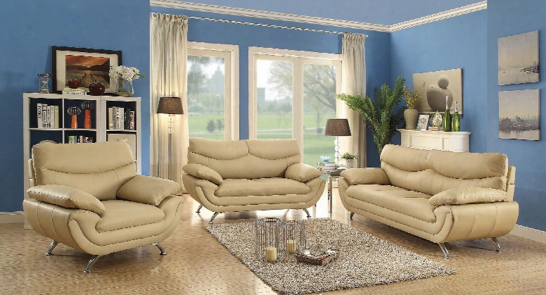 G435set 3 Pc Living Room Set With Sofa + Loveseat + Armchair In Beige