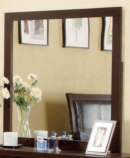 Gerico Ii Collection Cm7068m 40" X 40" Mirror With Square Shape Frame Solid Wood And Wood Veneer Frame Construction In Brown