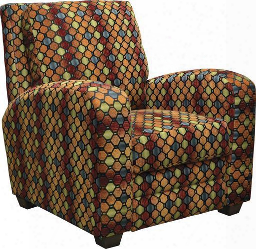 Halle Collection 4381-11 2845-54 35" Redlining Chair With Track Arms Wooden Tapered Legs And Suede Like Fabric Upholstery In