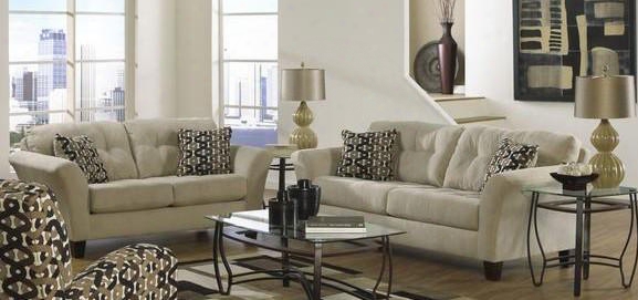 Halle Colkection 43812pcstlkit1d 2-piece Living Room Sets With Statonary Sofa And Loveseat In