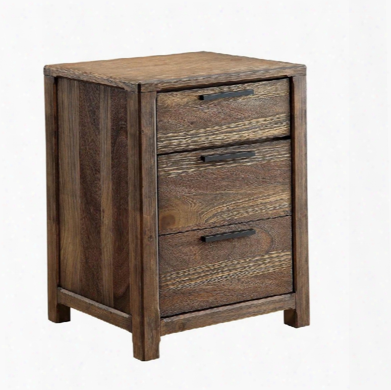 Hutchinson Collection Cm7576n 20" Nightstand With 2 Drawers Ball Bearing Metal Glides Solid Wood And Wood Veneers Construction In Rustic Atural Tone