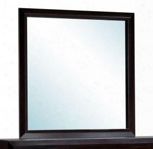 Janine Collection Cm7868m 37" X 37" Mirror With Square Shape Frame Solid Wood And Wood Veneer Construction In