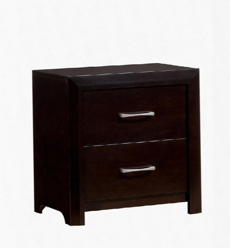 Janine Collection Cm7868n 24" Nightstand With 2 Drawers And Decorative Silver Bar Pulls In