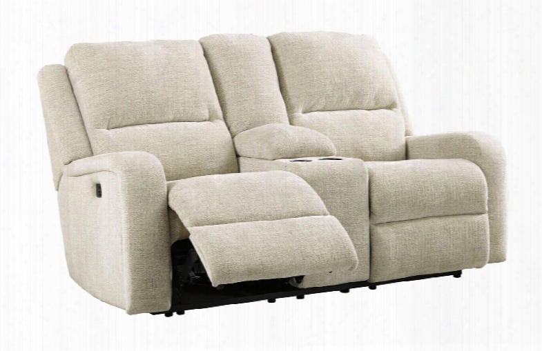 Krismen Collection 7810318 73" Power Reclining Loveseat With Adjustable Headrsst Storage Console Chenille Upholstery And Usb Charging Port In