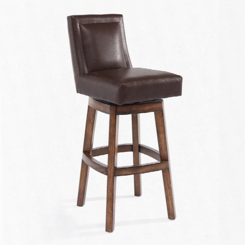 Lc4048baka30 Wayne 30" Bar Height Swivell Wood Barstool In Chestnut Finish And Kahlua